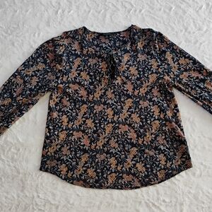 Lucky Brand Floral Smocked Sleeves Top